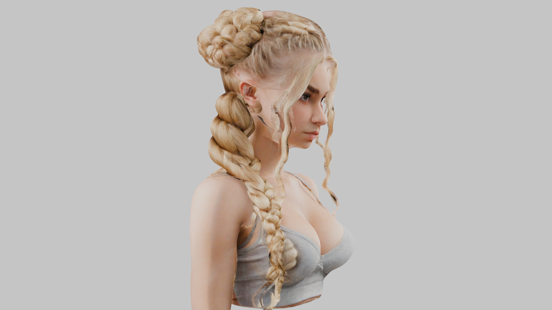 8 IN 1 YOUNG BEAUTIFUL TEEN HEAD BUST PACK FEMALE CHARACTER PACK Low-poly 3D model_45