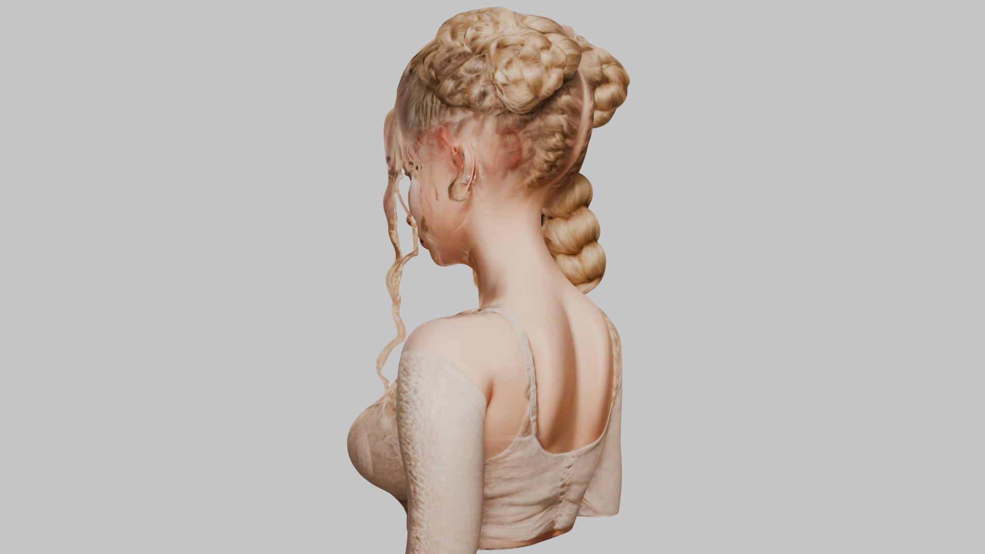 8 IN 1 YOUNG BEAUTIFUL TEEN HEAD BUST PACK FEMALE CHARACTER PACK Low-poly 3D model_32