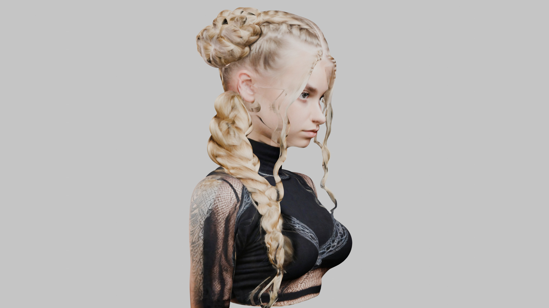 8 IN 1 YOUNG BEAUTIFUL TEEN HEAD BUST PACK FEMALE CHARACTER PACK Low-poly 3D model_55