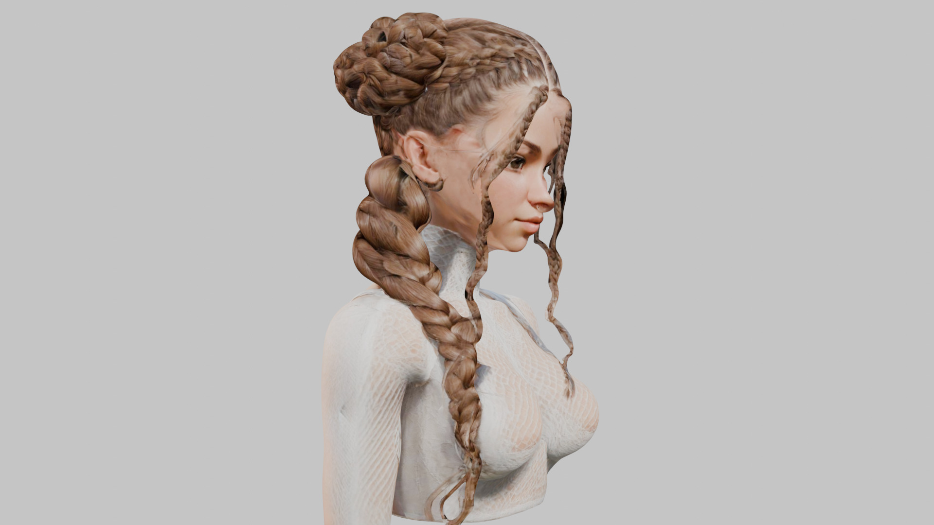 8 IN 1 YOUNG BEAUTIFUL TEEN HEAD BUST PACK FEMALE CHARACTER PACK Low-poly 3D model_11