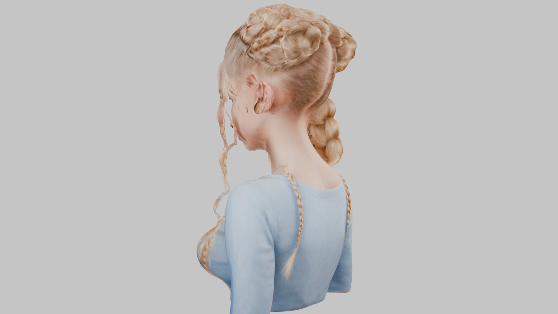 8 IN 1 YOUNG BEAUTIFUL TEEN HEAD BUST PACK FEMALE CHARACTER PACK Low-poly 3D model_38