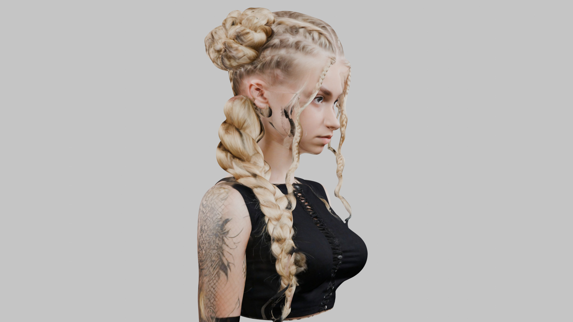 8 IN 1 YOUNG BEAUTIFUL TEEN HEAD BUST PACK FEMALE CHARACTER PACK Low-poly 3D model_43