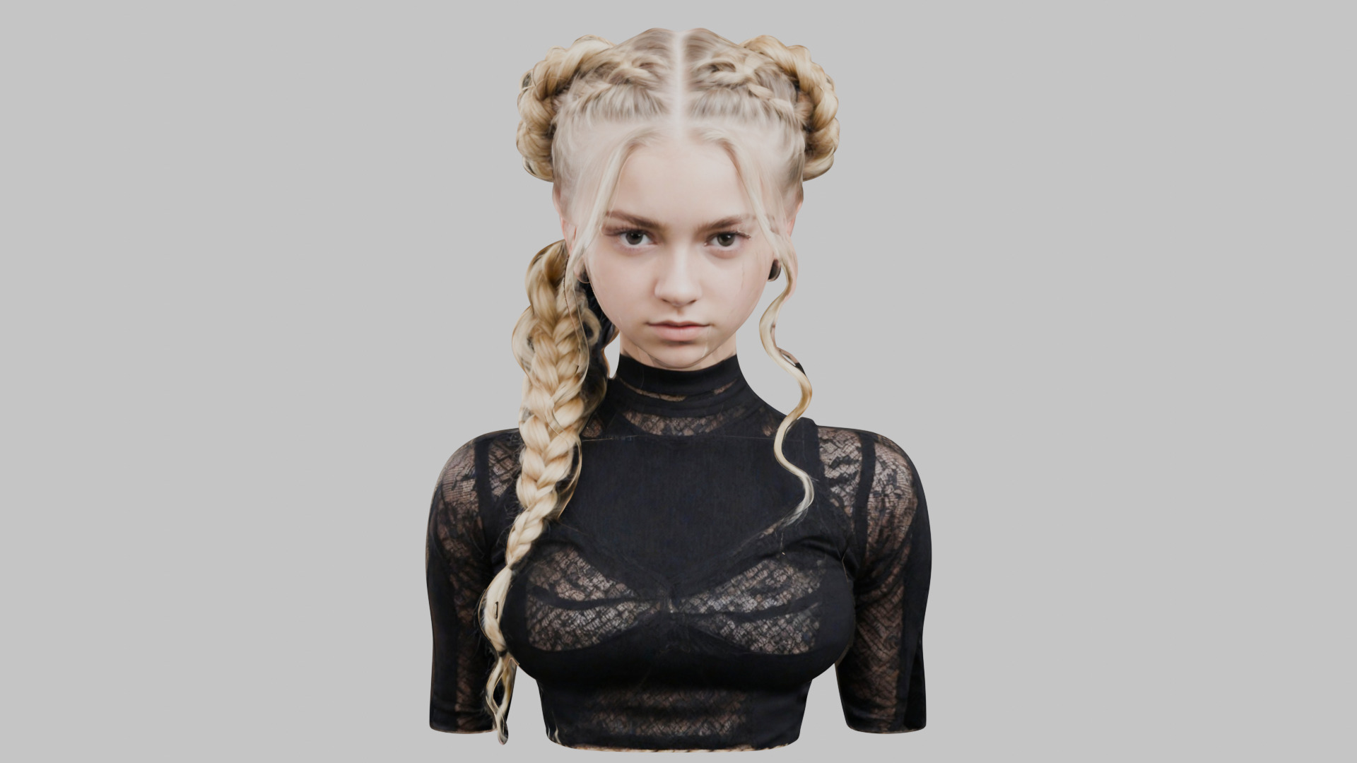 8 IN 1 YOUNG BEAUTIFUL TEEN HEAD BUST PACK FEMALE CHARACTER PACK Low-poly 3D model_6