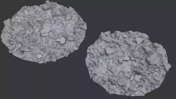 Rough Gravel  Low-poly 3D model