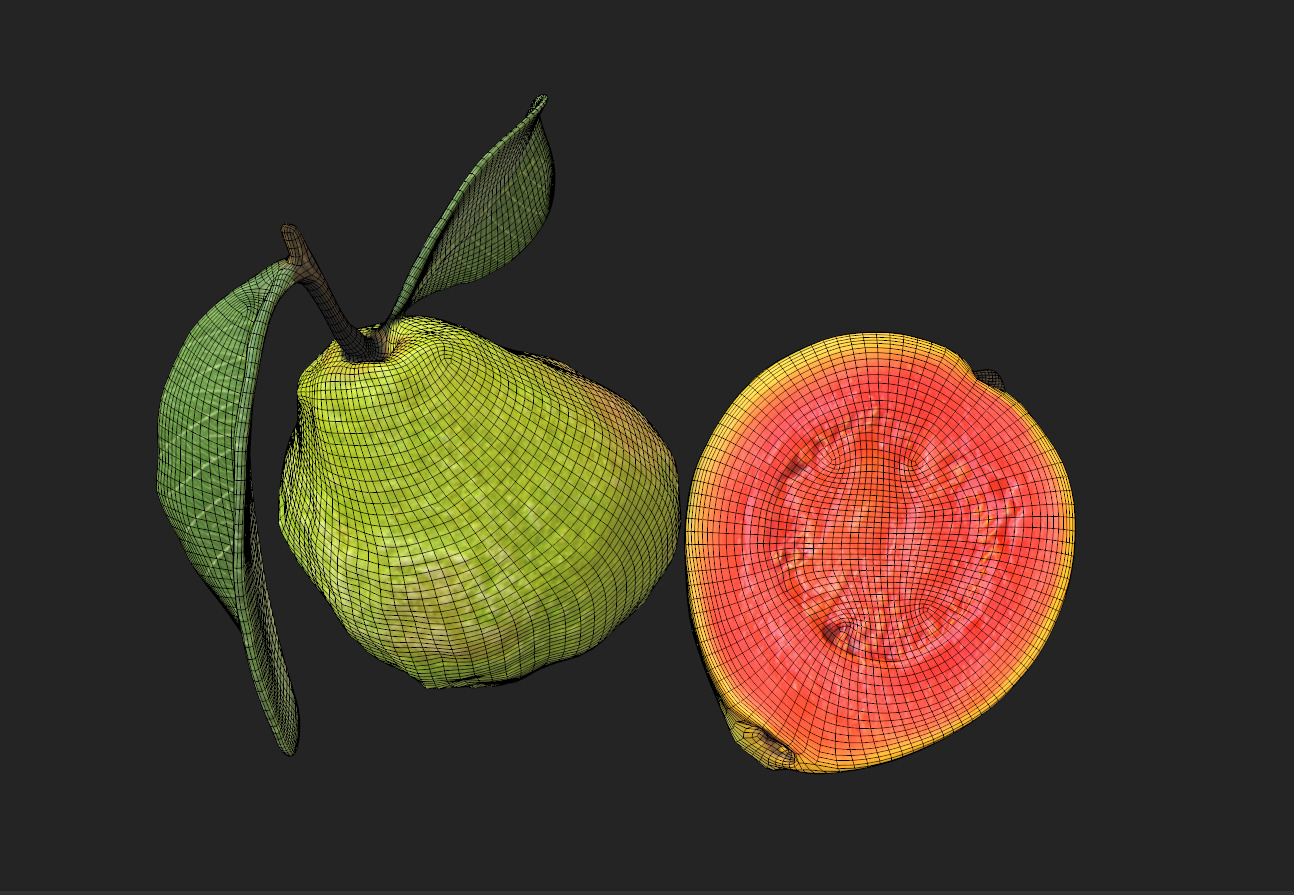  Guava  Low-poly 3D model_21