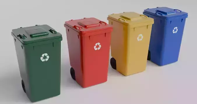Trash Bin - Low poly