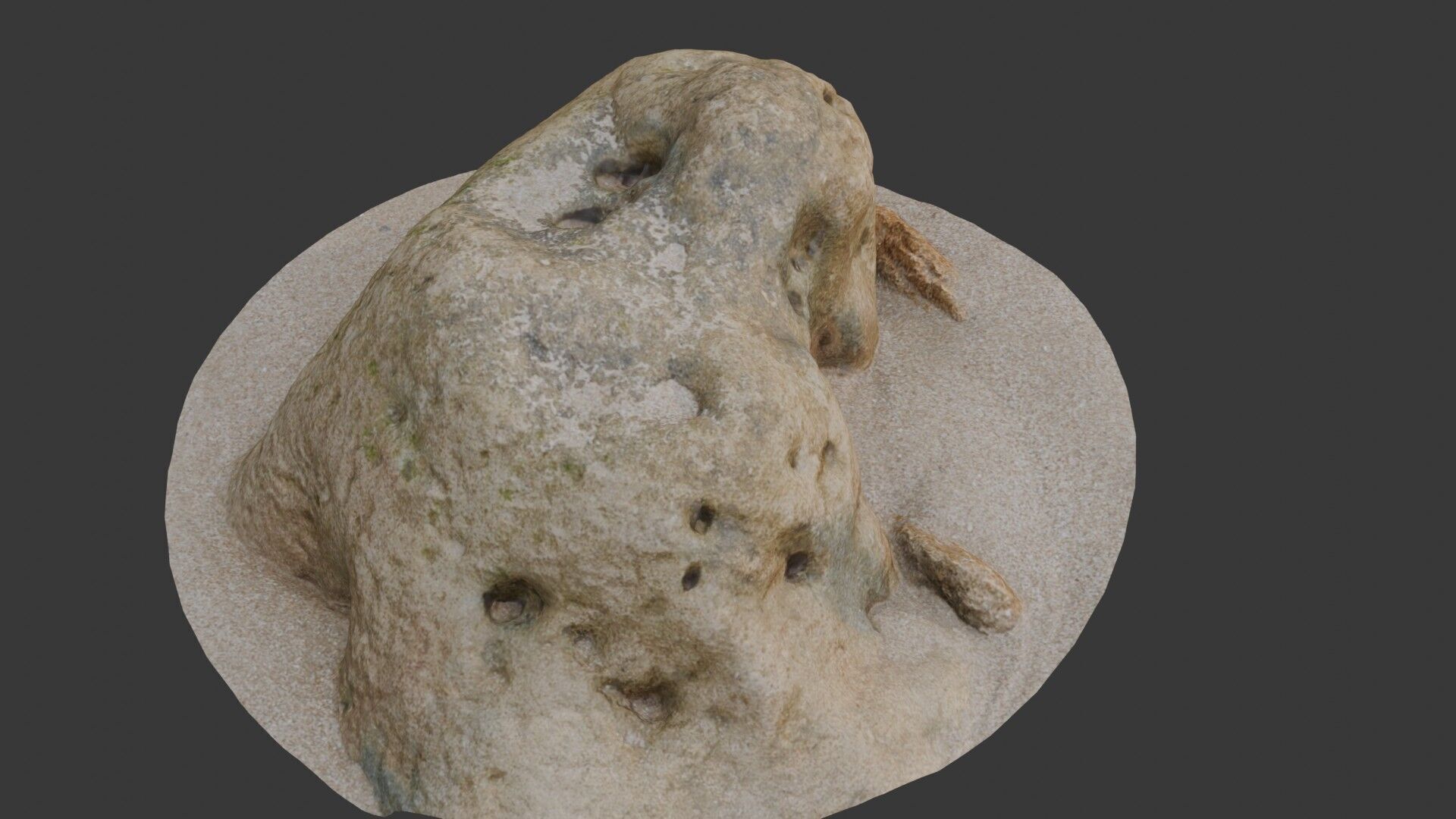 Eroded Coastal Rock - Low-poly 3D model_4