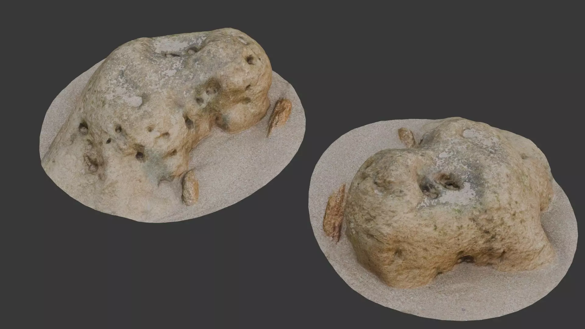 Eroded Coastal Rock - Low-poly 3D model_0