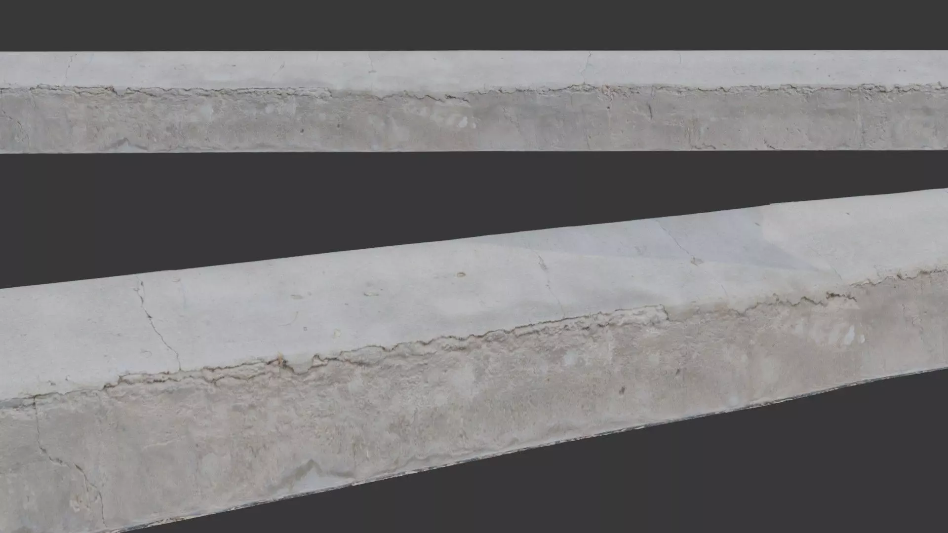 Worn Concrete Beam Low-poly 3D model_0