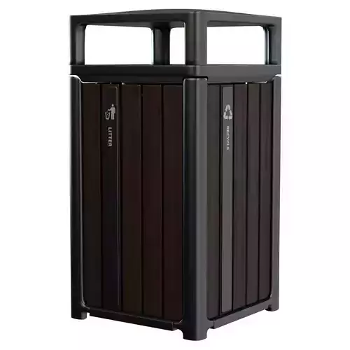 Cordia Litter and Recycling Receptacle Low-poly 3D model