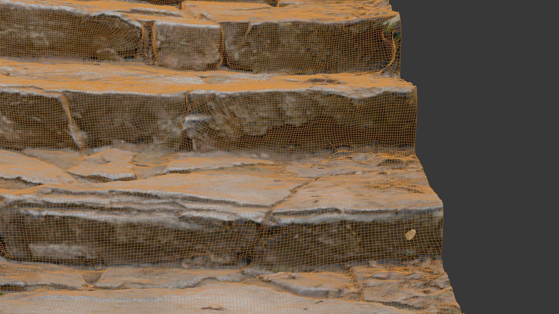 Ancient Stone Staircase Low-poly 3D model_2