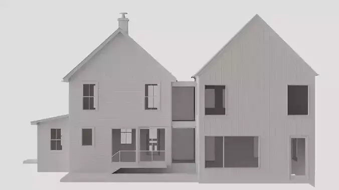 Traditional American House with Modern Addition