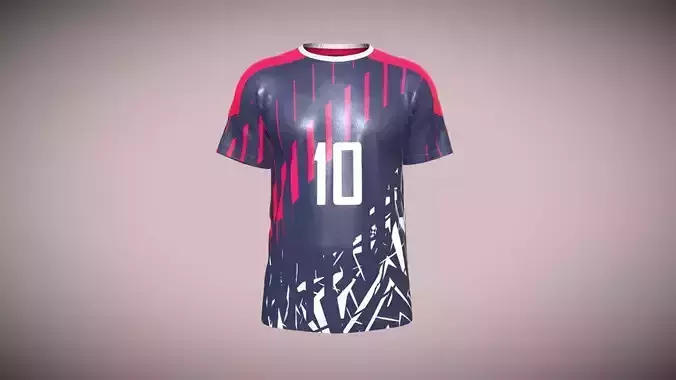 Soccer Dark Blue With Multi Color Jersey In Low Poly