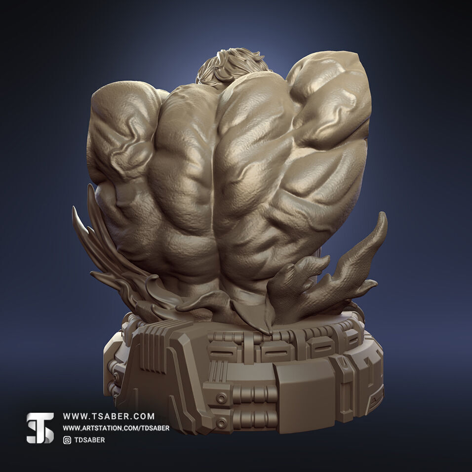 Hulk Rampage Bust 3D print model_3