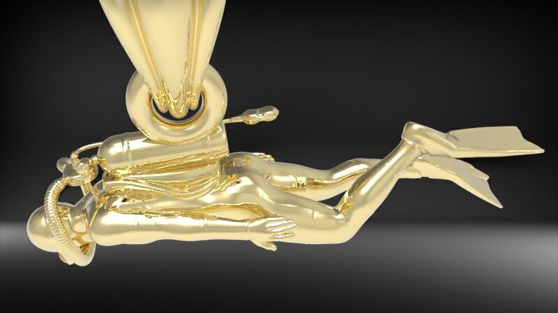 Scuba Diver Pendant 3D print model_19