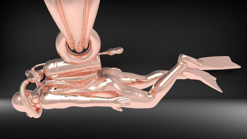 Scuba Diver Pendant 3D print model_20