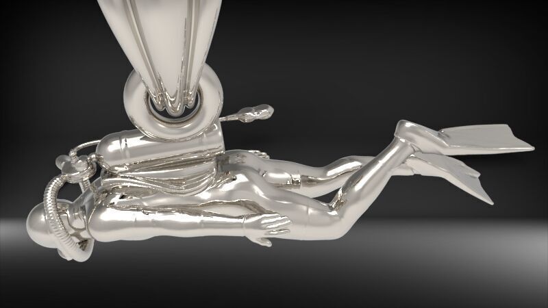 Scuba Diver Pendant 3D print model_21