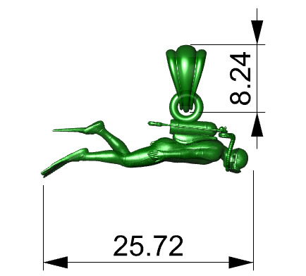 Scuba Diver Pendant 3D print model_24