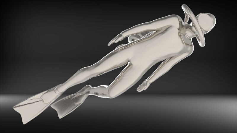 Scuba Diver Pendant 3D print model_30