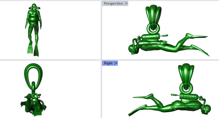 Scuba Diver Pendant 3D print model_25