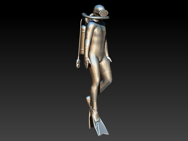 Scuba Diver Pendant 3D print model_3