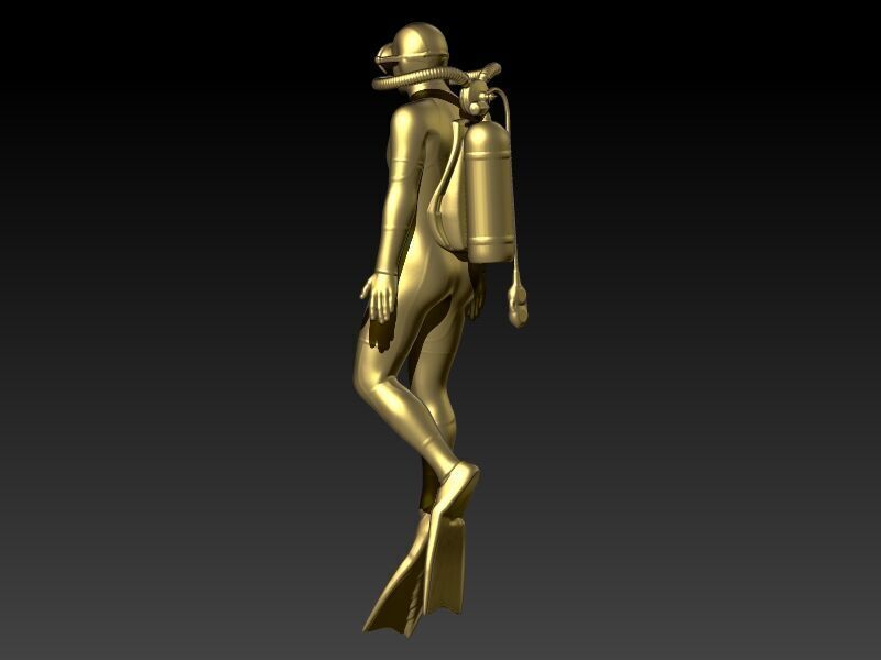 Scuba Diver Pendant 3D print model_2