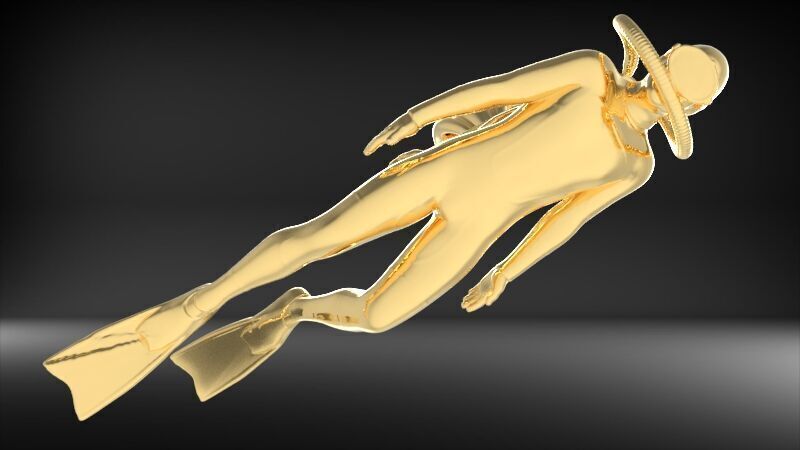 Scuba Diver Pendant 3D print model_23