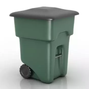 Trash can on wheels Free 3D model_0