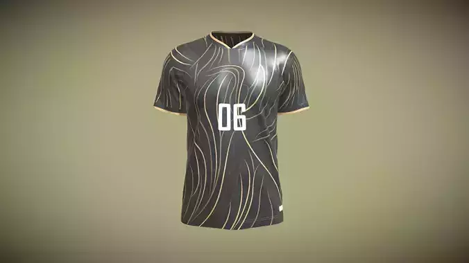 Soccer Football Sports Jersey Player-06 In Low Poly