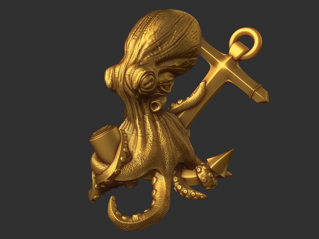 Octopus lamp 3D print model_10