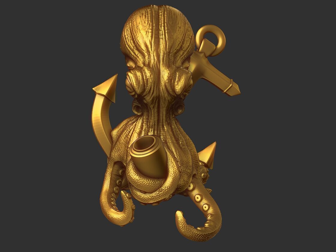 Octopus lamp 3D print model_9
