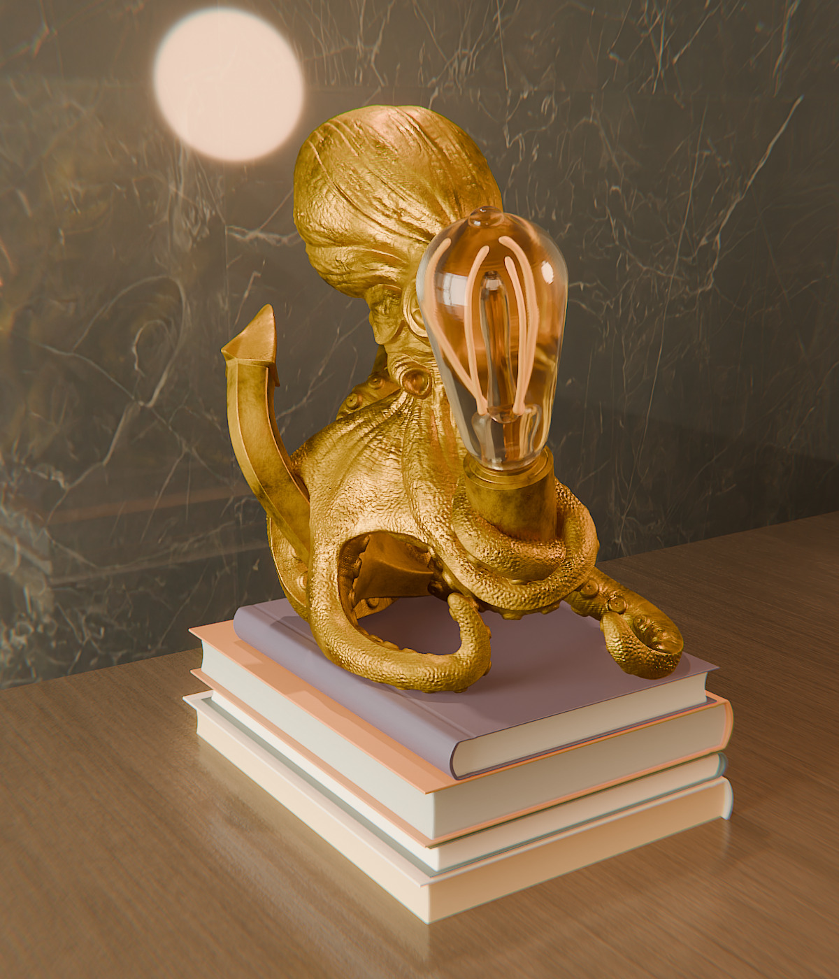 Octopus lamp 3D print model_2