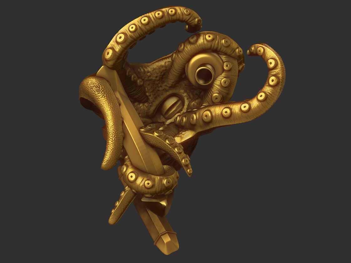 Octopus lamp 3D print model_15