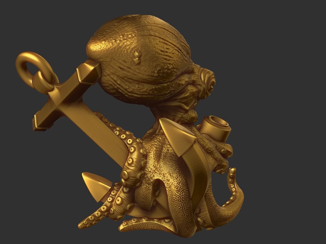 Octopus lamp 3D print model_12