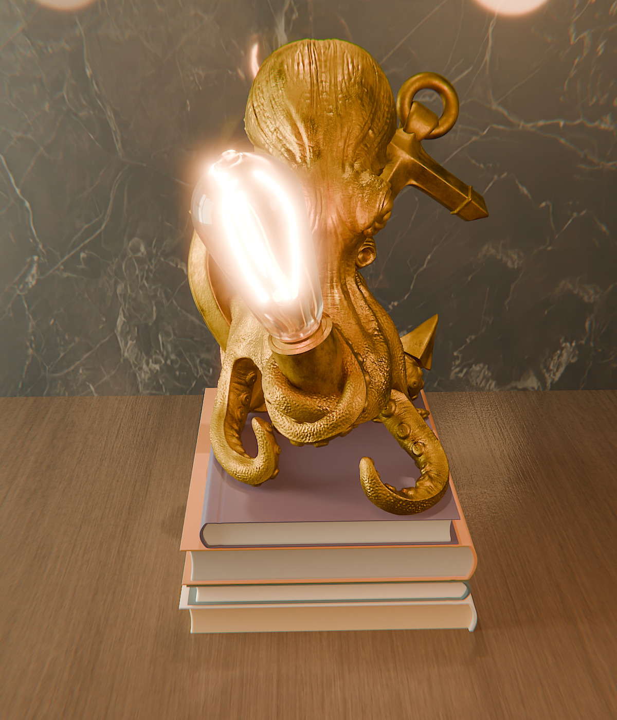 Octopus lamp 3D print model_1