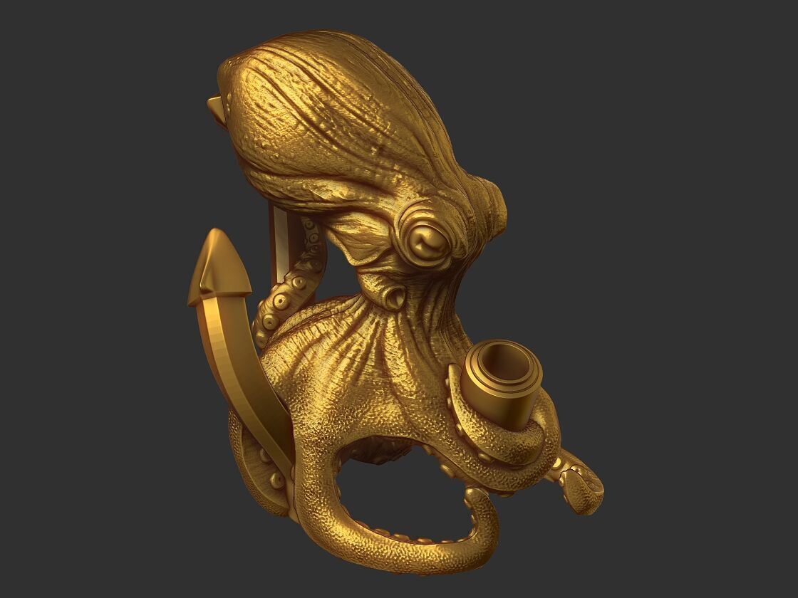 Octopus lamp 3D print model_13