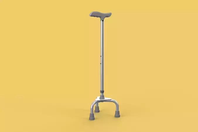 TRIPOD WALKING CANE AID ELDERLY STICK POLE GAIT 3 FEET LEG FOOT