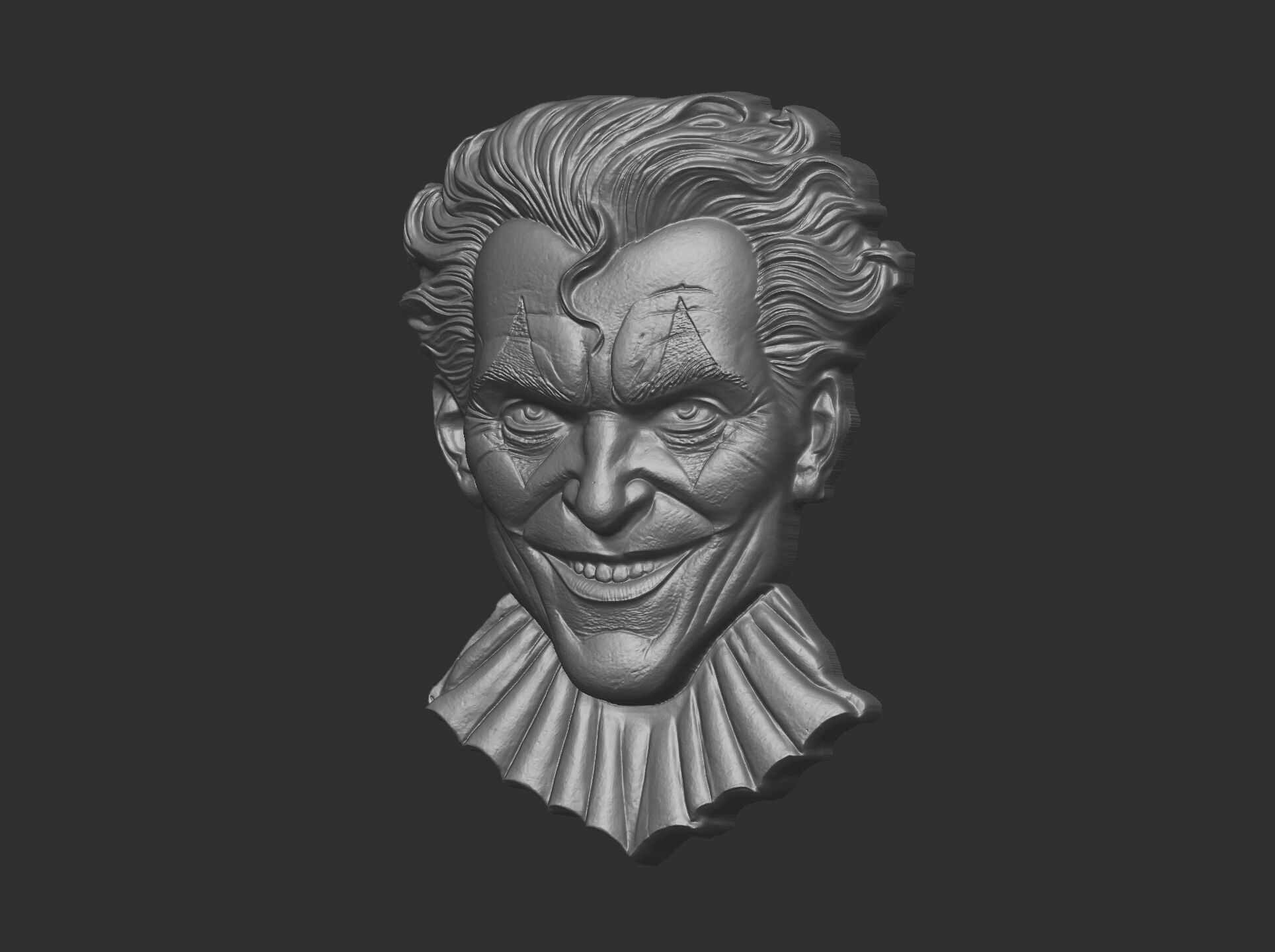 Joker Face Bas-Relief 3D Model for CNC and 3D Printing 3D print model_6