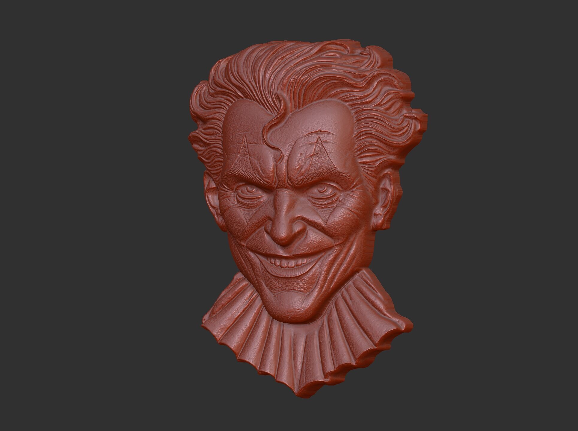 Joker Face Bas-Relief 3D Model for CNC and 3D Printing 3D print model_20