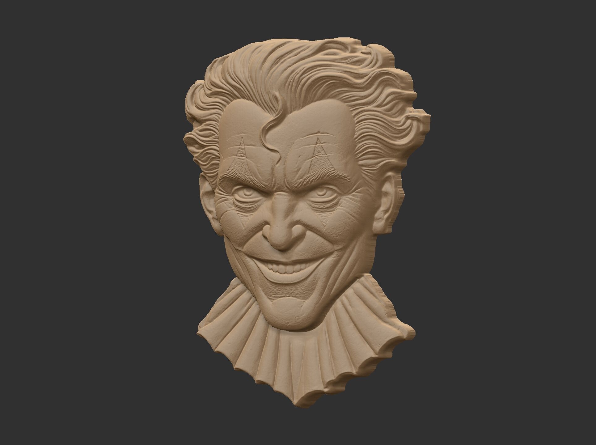 Joker Face Bas-Relief 3D Model for CNC and 3D Printing 3D print model_13