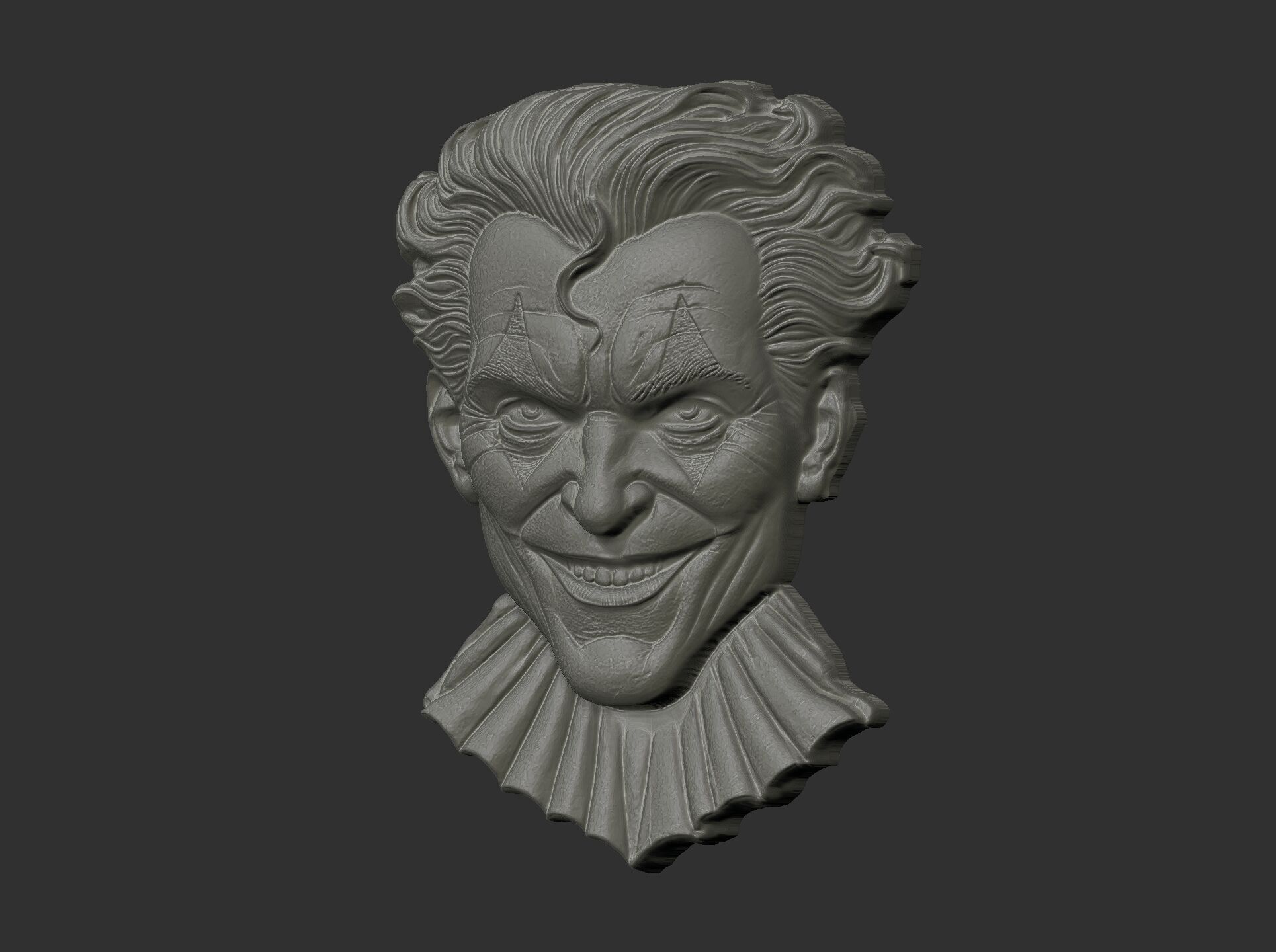 Joker Face Bas-Relief 3D Model for CNC and 3D Printing 3D print model_24