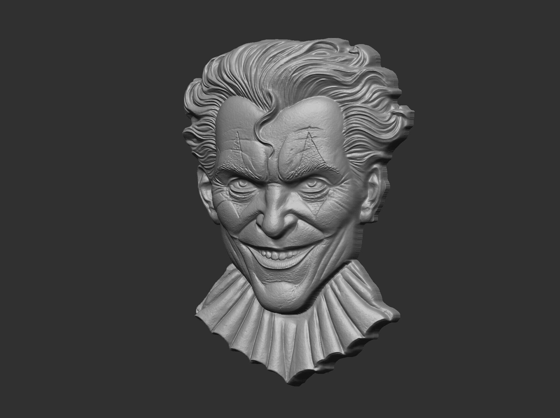 Joker Face Bas-Relief 3D Model for CNC and 3D Printing 3D print model_28