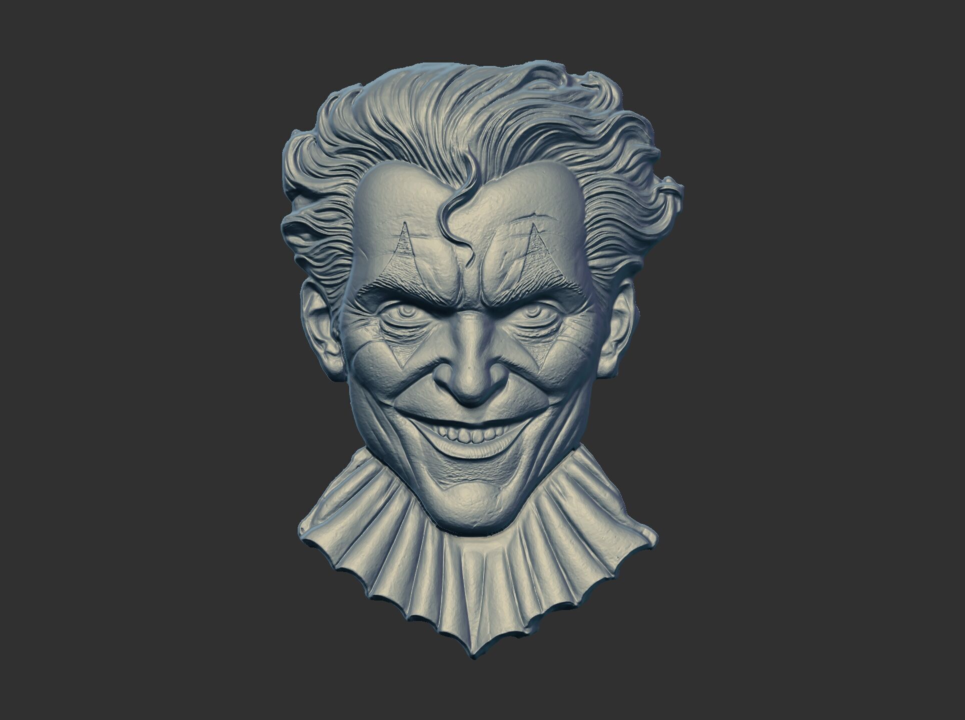 Joker Face Bas-Relief 3D Model for CNC and 3D Printing 3D print model_23