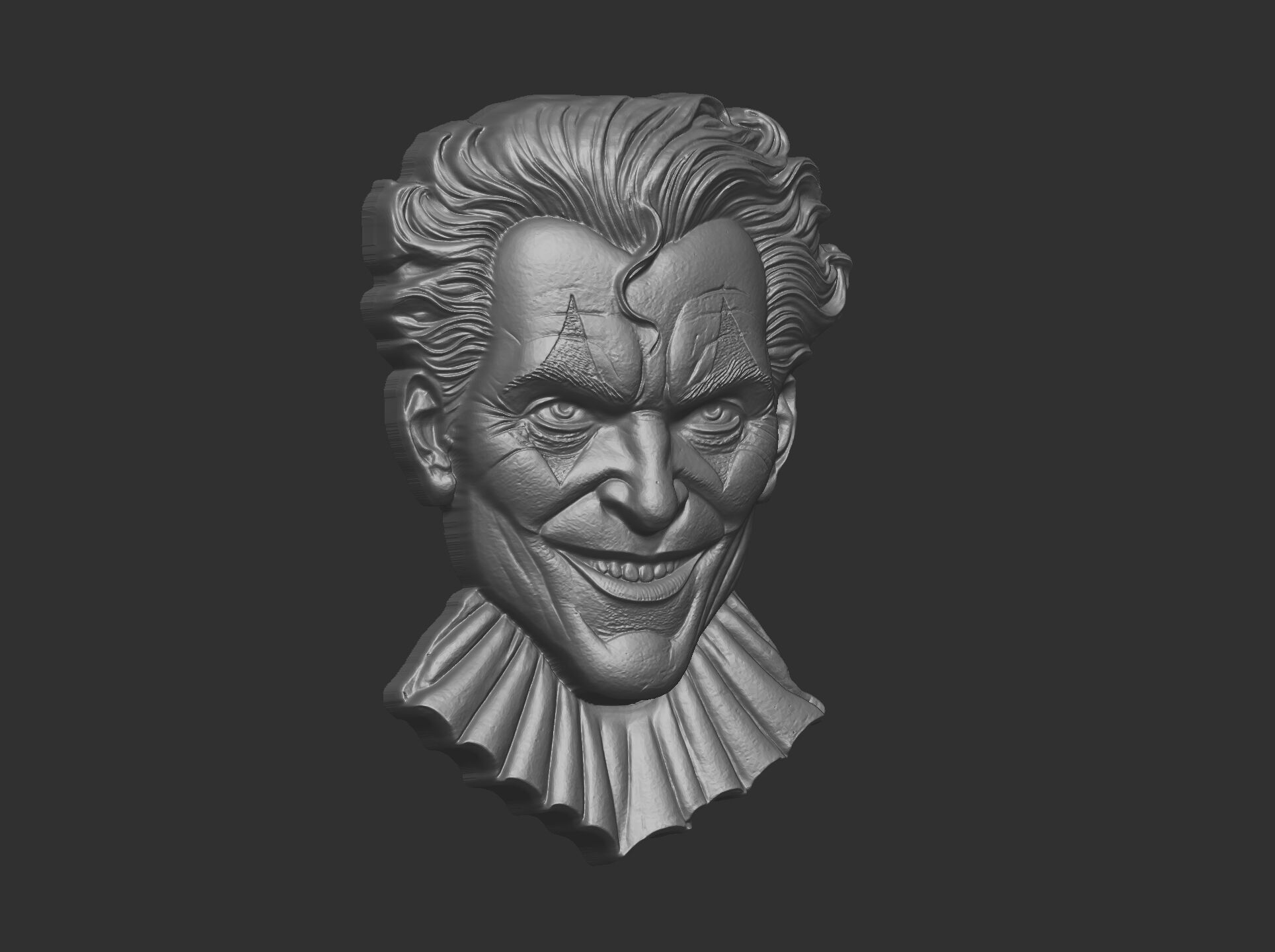 Joker Face Bas-Relief 3D Model for CNC and 3D Printing 3D print model_8