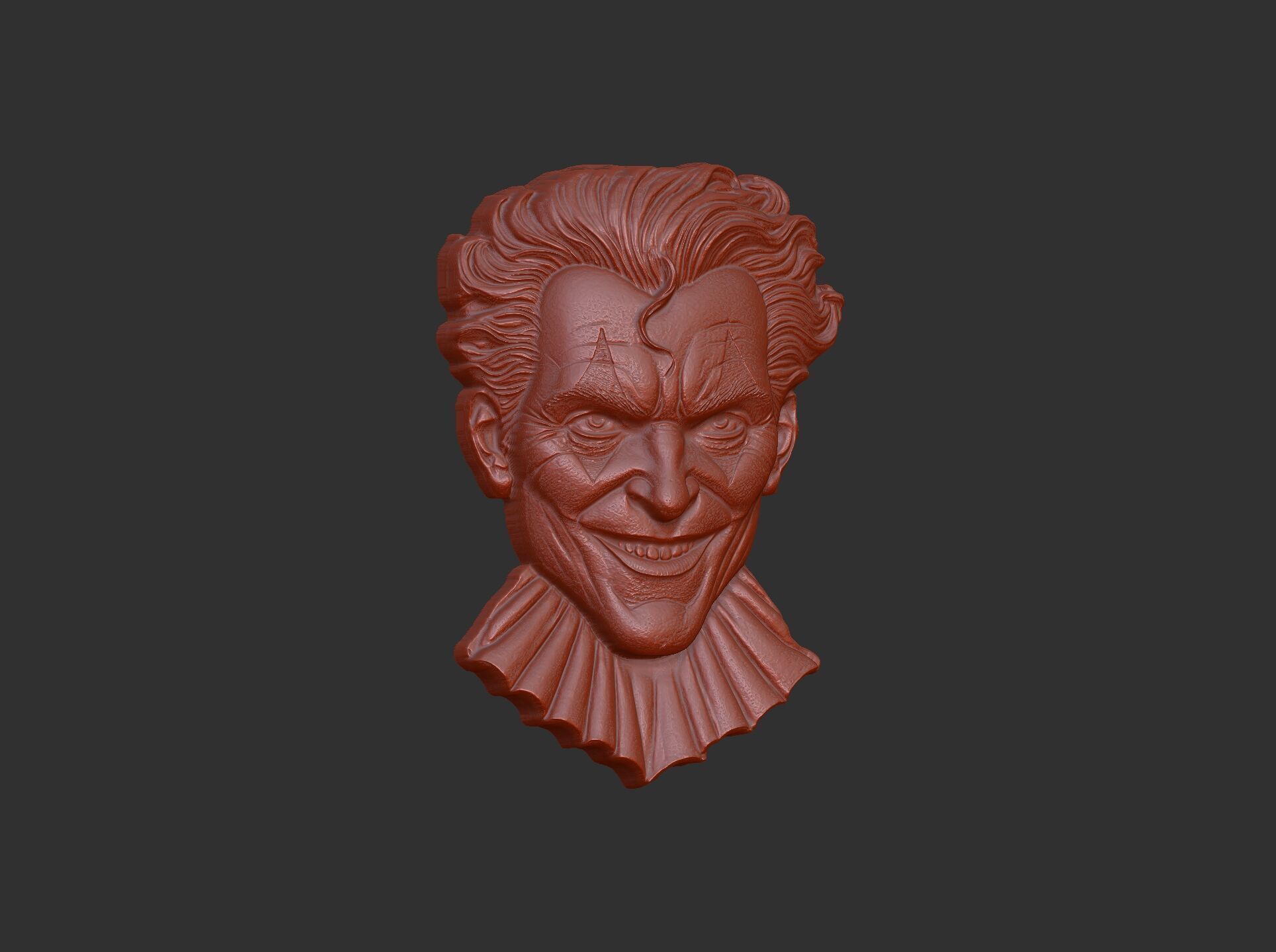 Joker Face Bas-Relief 3D Model for CNC and 3D Printing 3D print model_14