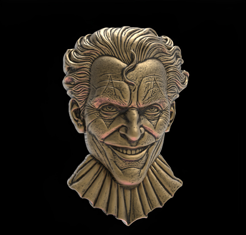Joker Face Bas-Relief 3D Model for CNC and 3D Printing 3D print model_2