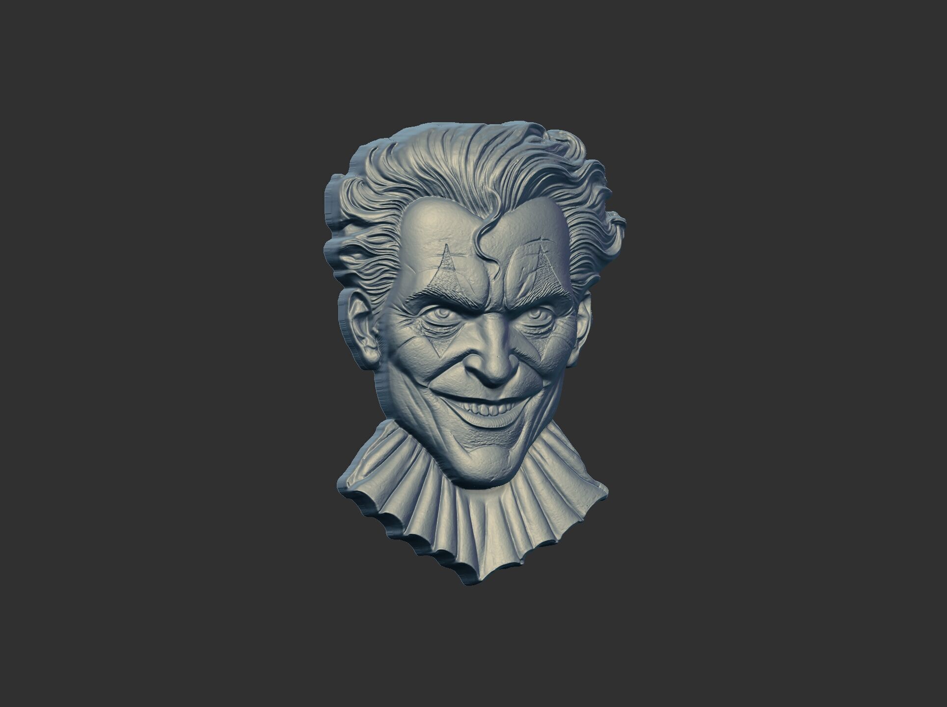 Joker Face Bas-Relief 3D Model for CNC and 3D Printing 3D print model_29
