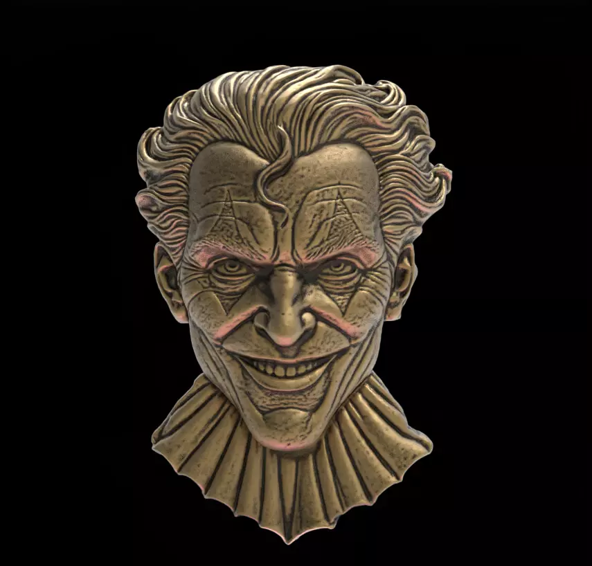 Joker Face Bas-Relief 3D Model for CNC and 3D Printing 3D print model_0