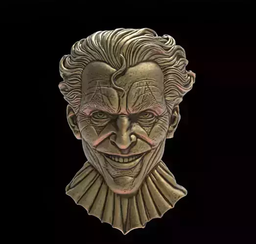 Joker Face Bas-Relief 3D Model for CNC and 3D Printing 3D print model