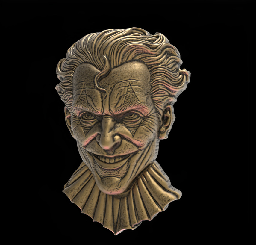 Joker Face Bas-Relief 3D Model for CNC and 3D Printing 3D print model_1
